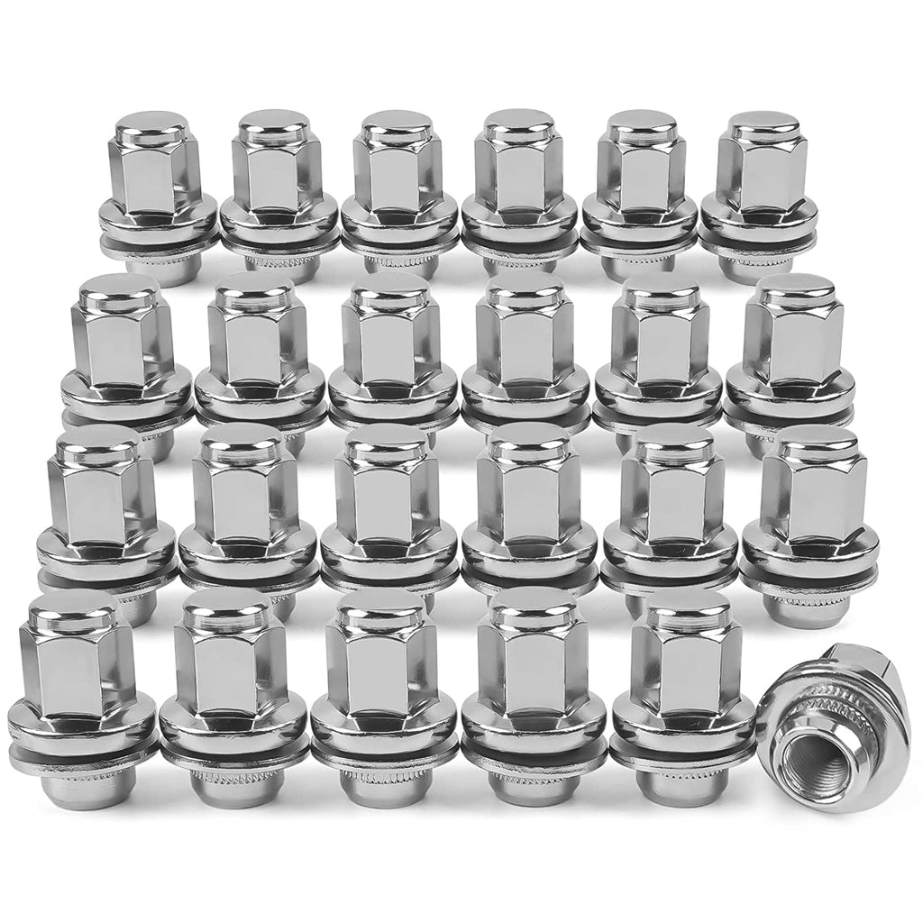 MIKKUPPA 24pcs M14X1.5 Chrome Lug Nuts 1.80" (45mm) Height 7/8" Hex