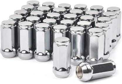 MIKKUPPA 9/16-18 Lug Nuts - Replacement for 2002-2010 ram 1500, 1994-2010 Ram 2500/3500, 1984-1997 F250/F350, 1974-1988 J20 Aftermarket Wheel 32pcs Chrome Closed End Lug Nuts