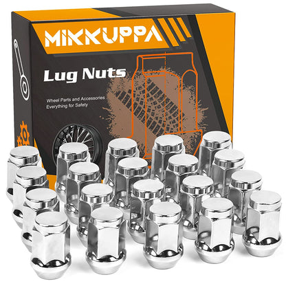 MIKKUPPA 1/2-20 Lug Nuts Replacement for 1987-2018 Jeep Wrangler, 2002-2012 Jeep Liberty, 1993-2010 Jeep Grand Cherokee Aftermarket Wheel - 20pcs Chrome Closed End Lug Nuts