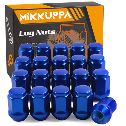 MIKKUPPA M12x1.5 Lug Nuts - Replacement for 2006-2019 Ford Fusion, 2000-2019 Ford Focus, 2001-2019 Ford Escape Aftermarket Wheel - 20pcs Blue Closed End Lug Nuts