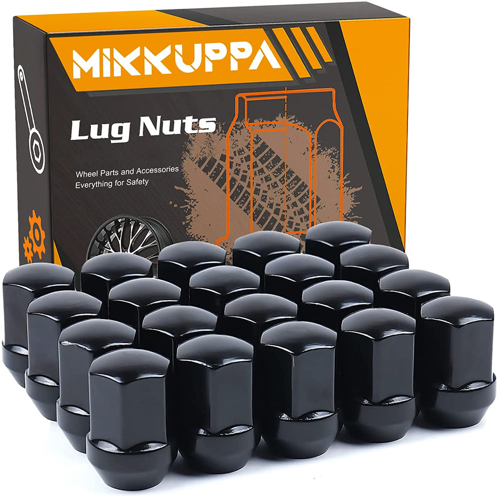 MIKKUPPA 20pcs 9/16-18 One-Piece Black OEM Factory Style Large Acorn Seat  Lug Nuts Replacement for 2006-2010 Dodge Dakota, 2004-2009 Dodge Durango, 