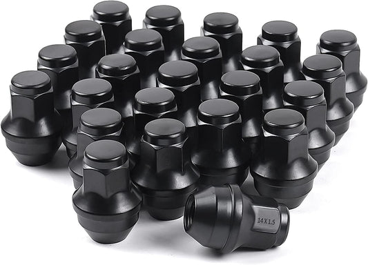 MIKKUPPA 24pcs Black Lug Nut 14x1.5 Thread with 21mm(13/16") Hex Factory Style