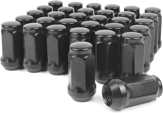 MIKKUPPA M14x1.5 Lug Nuts with Cone Seat 19mm (3/4") Hex Wheel Lug Nuts Compatible with Chevrolet Silverado Suburban 1500 Ford Expedition F-150 Ram 1500 & More (32, Black)