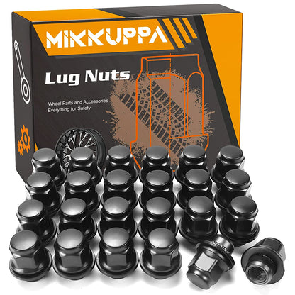 MIKKUPPA M12x1.5 Lug Nuts Set of 24pcs Hex 13/16'' (21mm) Black OEM Factory Style Mag Seat Lug Nuts Replacement for Toyota Lexus Factory Wheels