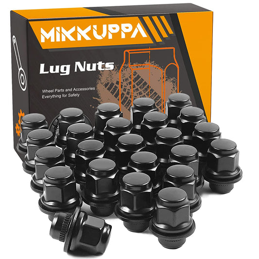 MIKKUPPA 24pcs m12x1.25 Lug Nuts - 1.47 Inch 13/16 Hex OEM Mag Washer Style Factory Black Lug Nuts Replacement for Nissan Infiniti Factory Wheels
