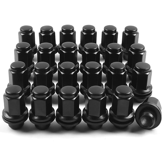 MIKKUPPA 24pcs M12X1.5 Black Mag Lug Nuts - 1.87" (47mm) Height 13/16" Hex Replacement for Toyota Tacoma 4Runner FJ Cruiser Lexus GX