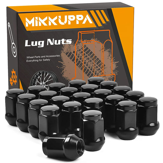 MIKKUPPA 24pcs M12x1.5 Lug Nuts - Replacement for 1984-2013 Toyota 4Runner, 1995-2013 Tacoma, 2000-2006 Tundra Aftermarket Wheel - Black Closed End Lug Nuts