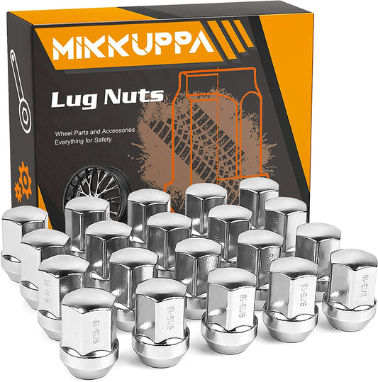 MIKKUPPA 9/16-18 One-Piece Chrome OEM Factory Style Large Acorn Seat Lug Nuts Replacement for 2006-2010 Dodge Dakota, 2004-2009 Dodge Durango, 2002-2010 Dodge Ram 1500 Factory Wheels